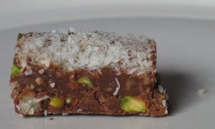 Bonbon met pistache en kokos