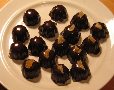 Bonbons met cognac en gember
