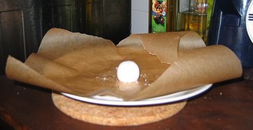 Meringue vóór hij de magnetron in ging