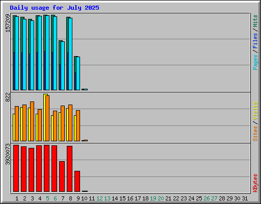 Daily usage for July 2025